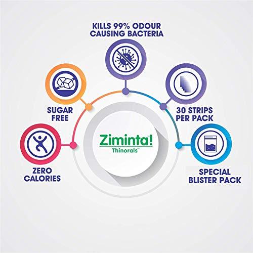 Ziminta Ziminta Sugar Free Mouth Freshener Easily Soluble Digestive Dispensable Strip (30 Strips, Mint Flavour) - Pack of 10