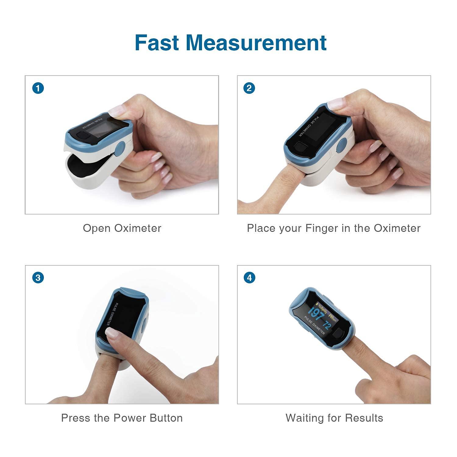 CHOICEMMED ChoiceMMed FingerTip Pulse Oximeter (MD300C29) | OxyWatch Portable | Non-Invasive Oximeter | Pulse Rate | Oxygen Saturation | High Accuracy - Pack of 1 (Blue)