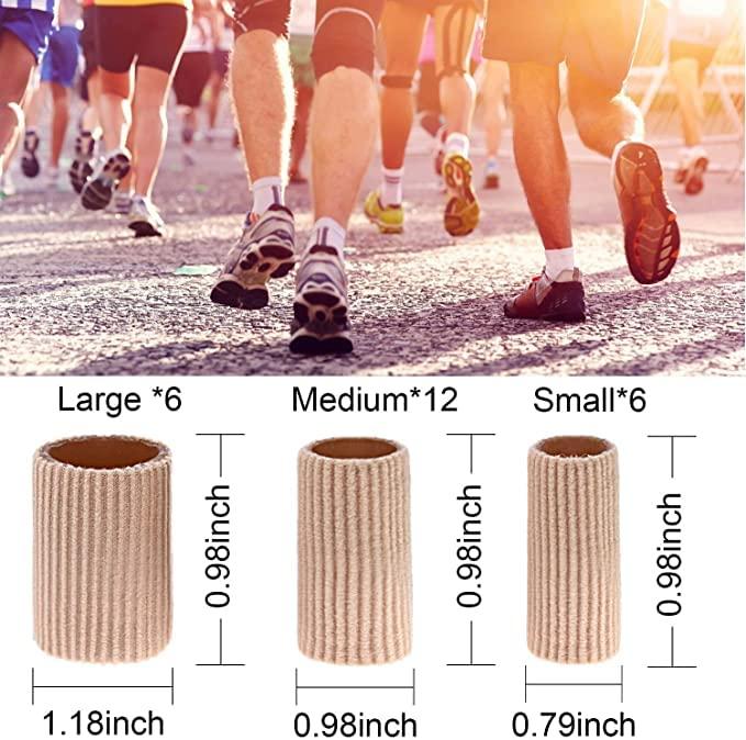 Inralimot 3 Pieces Toe Cushion Tube 0.98 Inches Toe Tubes Sleeves Soft Gel Corn Pad Protectors for Cushions Corns, Blisters, Calluses, Toes and Fingers, 3 Size (Mixed Size Toe Cushion Tube, bunion pads toe