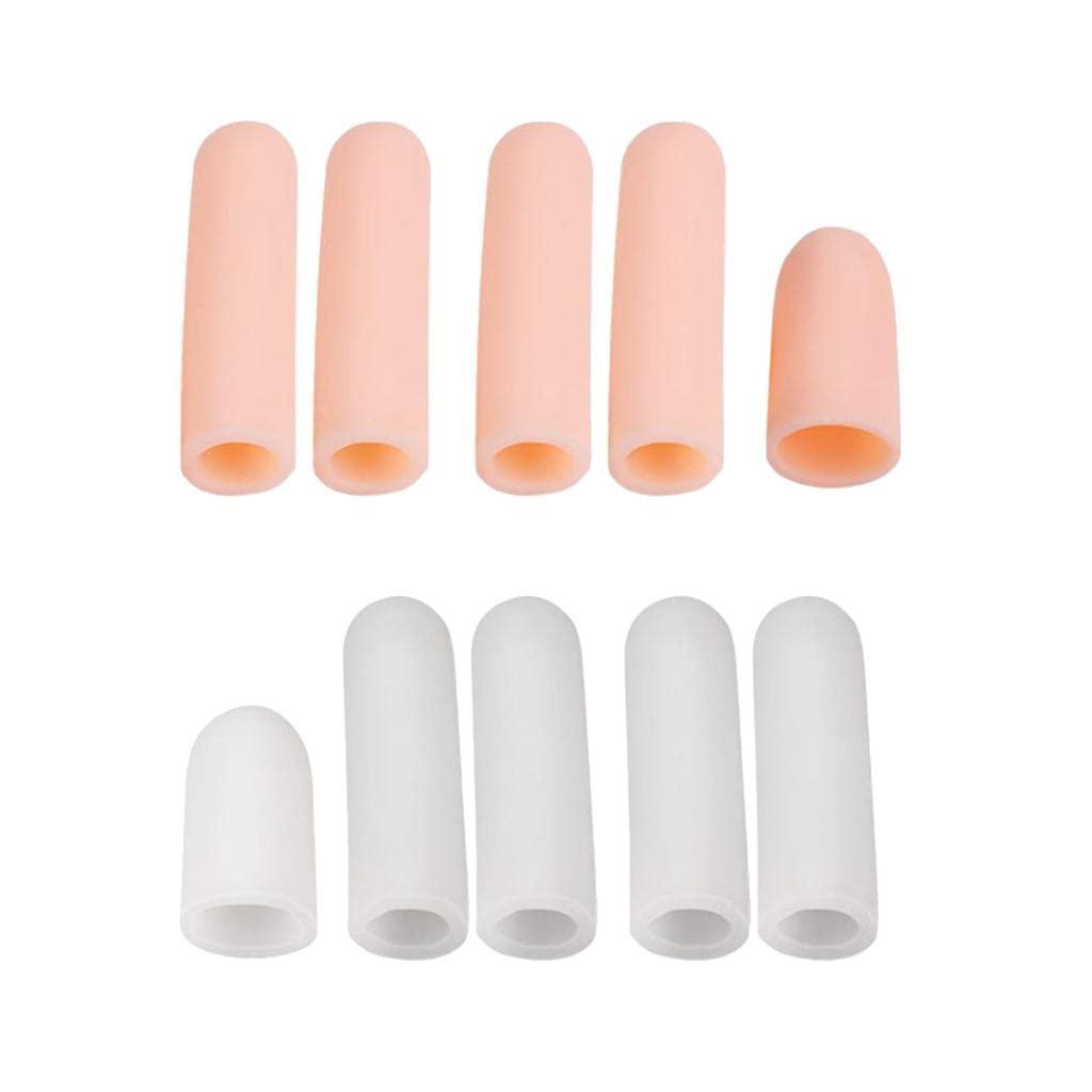 T.O.G. T.O.G. 10Pcs Thumb Protectors Splint Gel Finger Sleeves Caps Cover Tube Skin+White