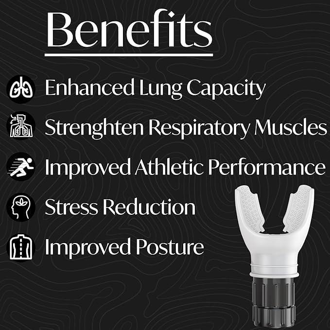 OXYBOOST Oxyboost Breathing Trainer with jaw trainer, Lung Capacity Exercise Device and Lung Exerciser for Respiratory Muscle Exercise and Increased Sports Breathing Fitness| Lungs Exercise Equipment