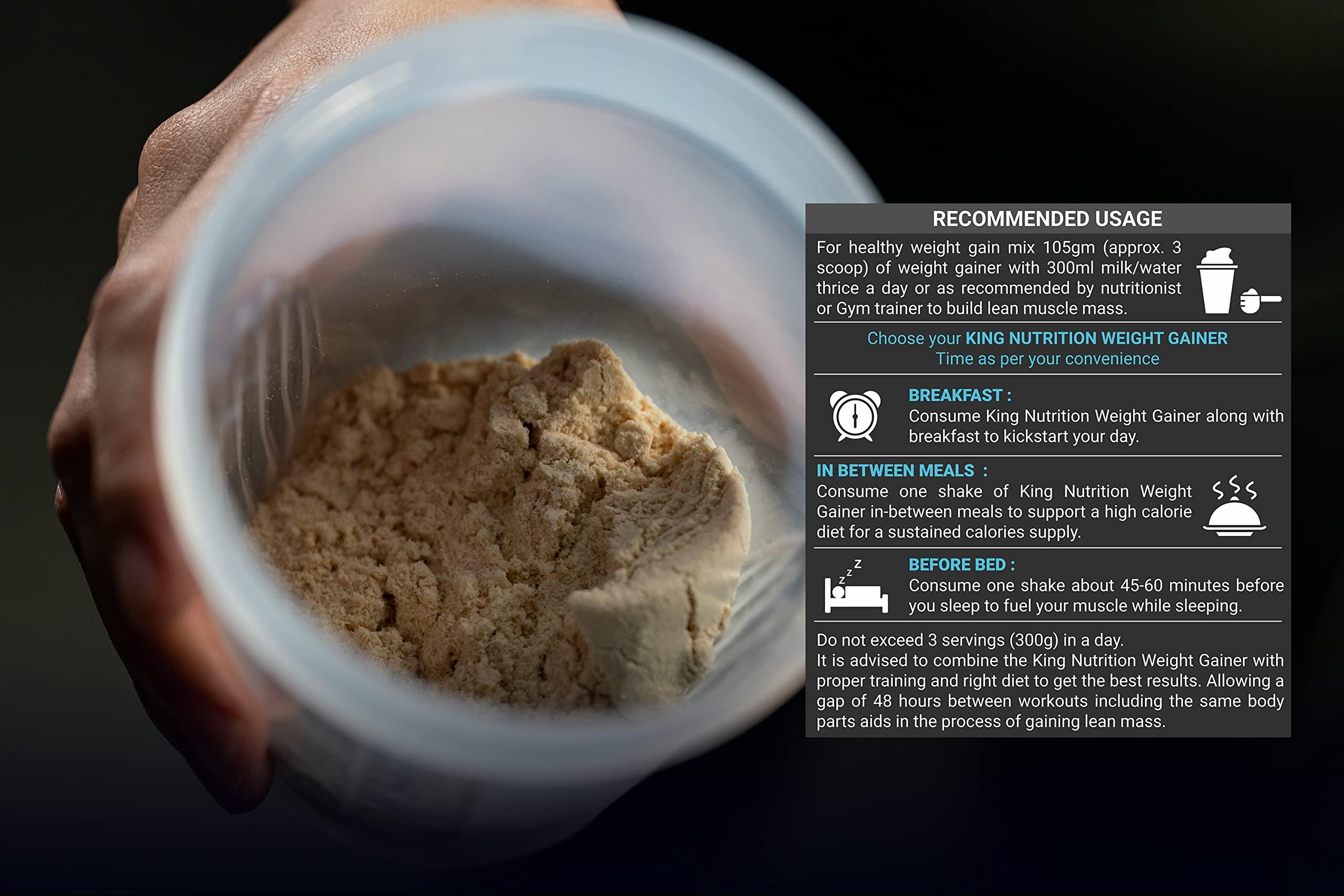 AXIR LIFE SCIENCE KING NUTRITION WEIGHT GAINER WITH ENZYME AND ASHWAGANDHA EXTRACT (VANILLA CREME FLAVOUR, 1)