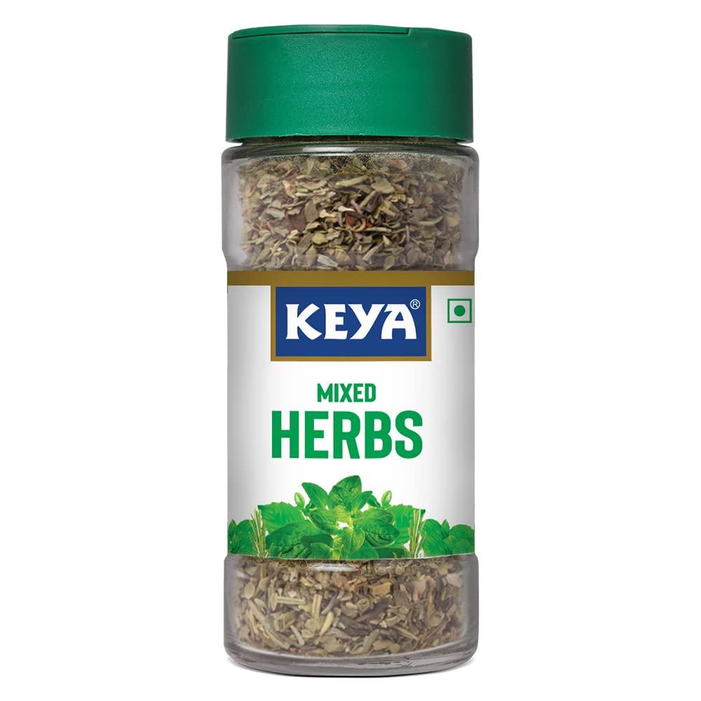 KEYA Keya Premium Herbs Combo Oregano 10gm | Mixed Herbs 25gm | Glass Bottle | Pack of 2