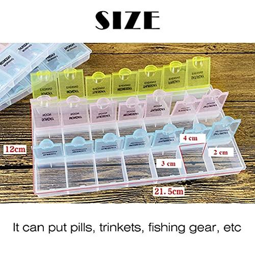 SYGA SYGA Pill Box with 7 Day Weekly Daily Pill Box Portable Tablet Container Organiser Medicine Dispenser Storage Travel Pill Holder Case