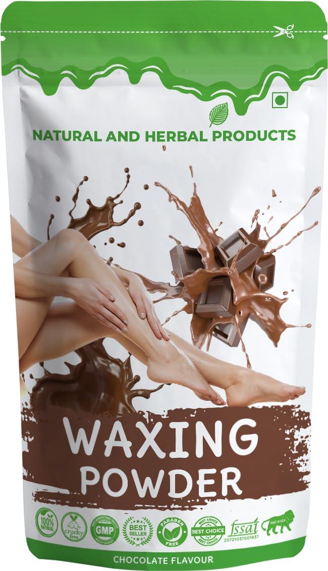 NATURAL AND HERBAL PRODUCTS Wax powder for hair removal herbal | Wax Powder | Hair Removal Powder women | Chocolate Flavours For Instant Hair Remover, Zero Pain, No Side Effects, All Types Skin (Hand, Leg, Underarm, Private Part) -- 100GRAM