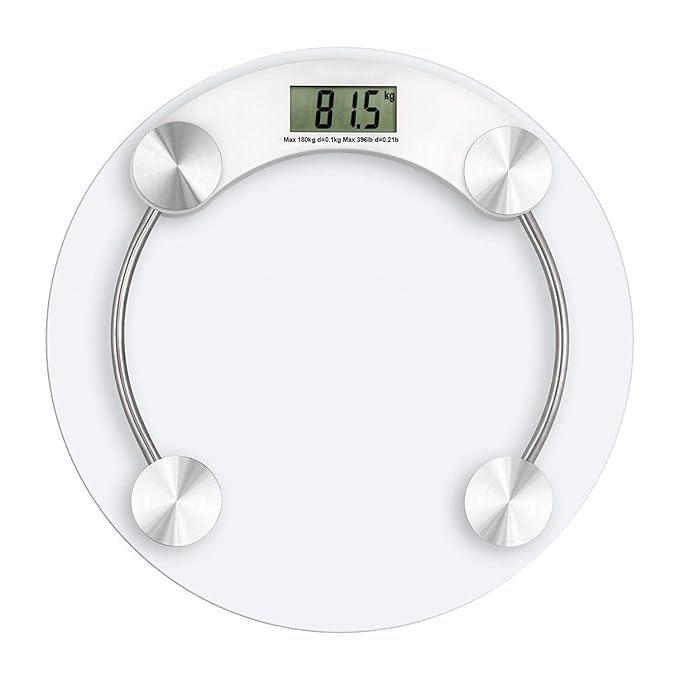 Maxismart Maxismart Digital Glass Weight Machine for body weight Round Personal weighing scale for home use Bathroom Weighing Machine (Transparent)