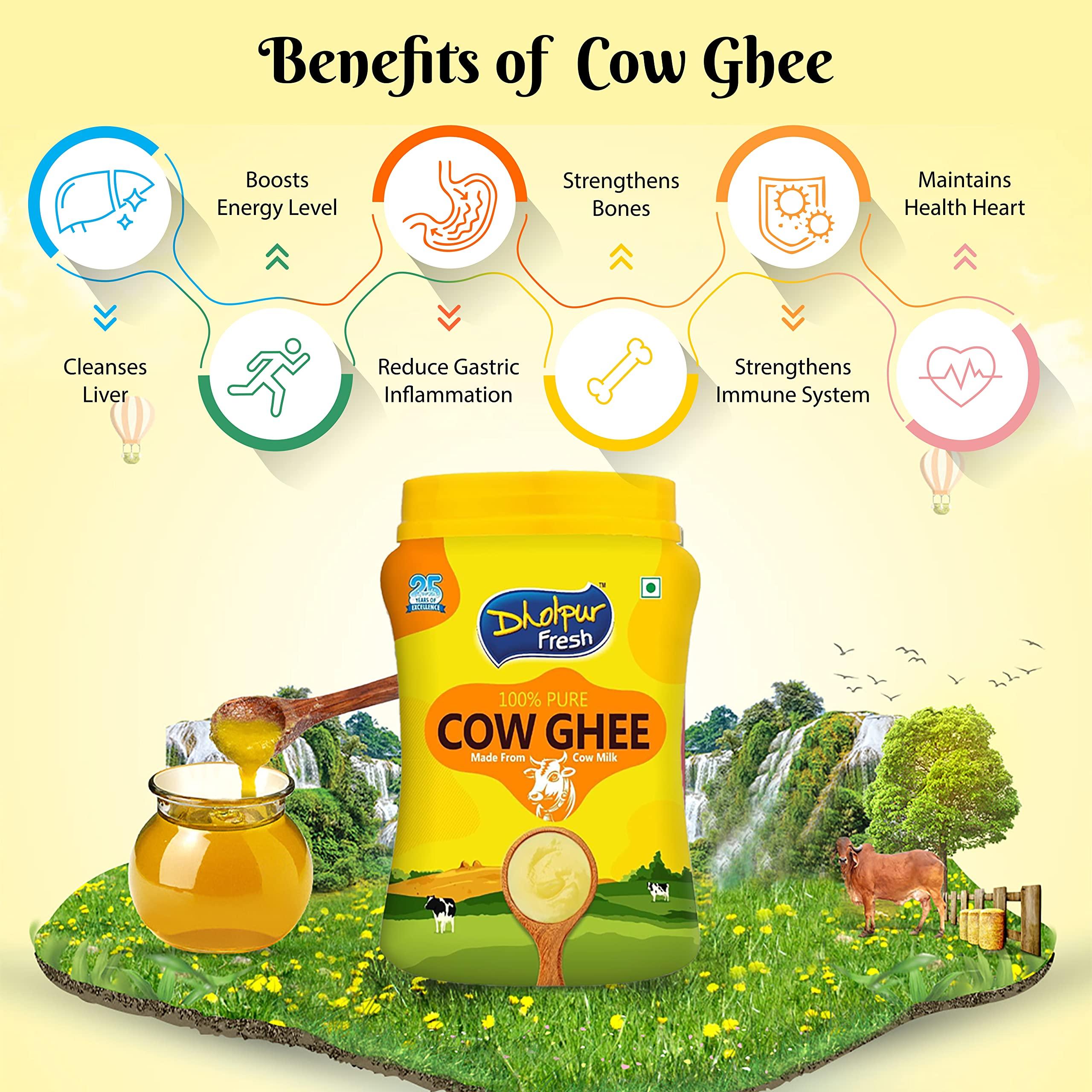 Dholpur Fresh Dholpur Fresh Pure Cow Ghee, 1 LTR JAR