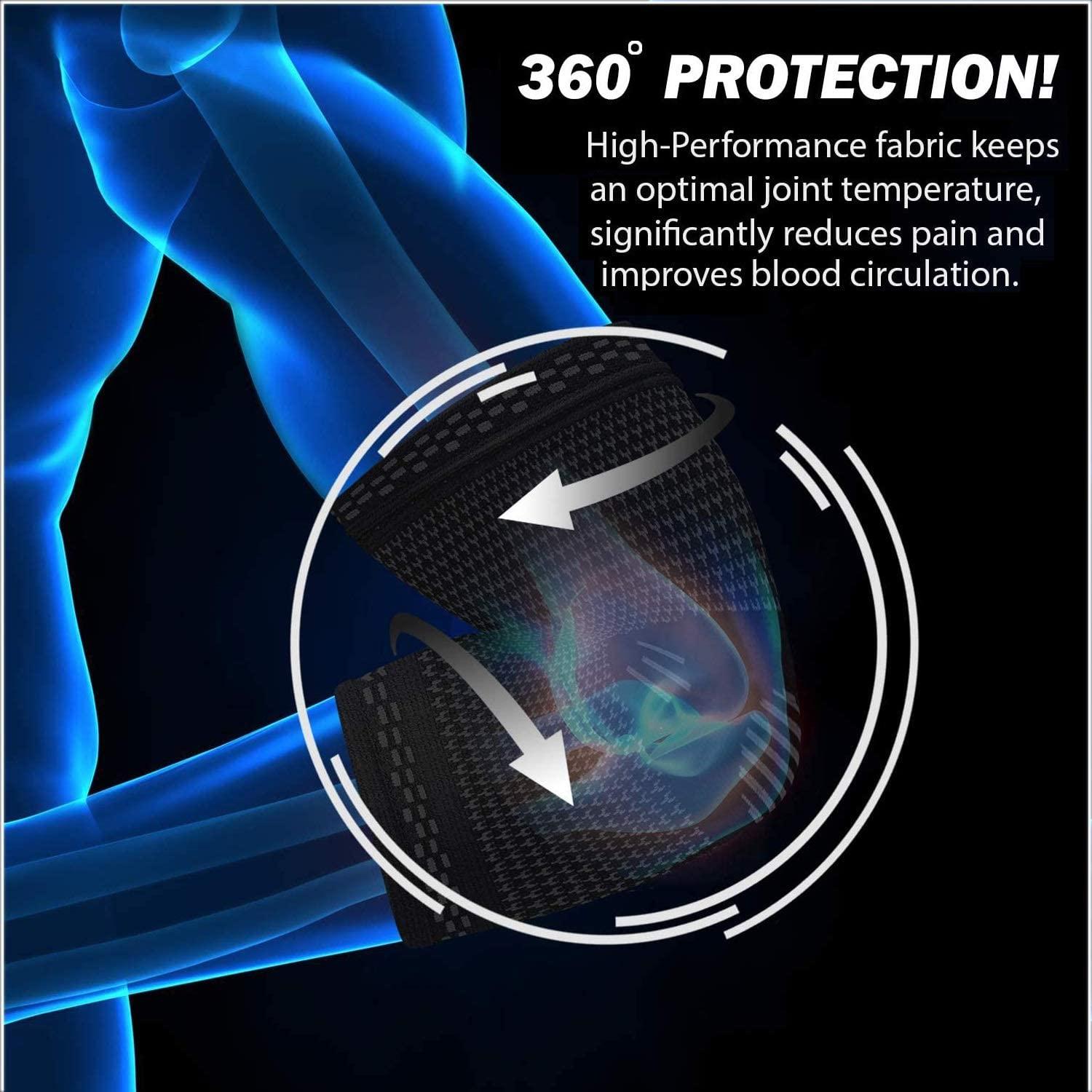 GymWar GymWar Nylon Elbow Support For Gym (1 Pair)-Elbow Brace For Men Women Workout|Elbow Compression Sleeves With Straps For Tendonitis Pain Relief, Tennis, Volleyball, Cricket-Elbow Band (Red)