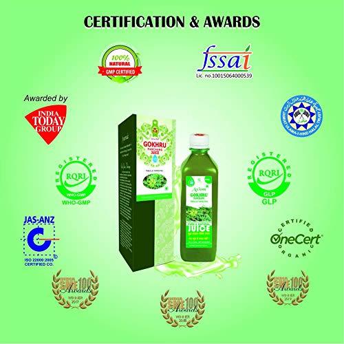 Axiom Axiom Gokhuru Juice 500ml | Immunity Booster | No Added Colour | No Added Flavour | WHO GMP GLP Certified Product