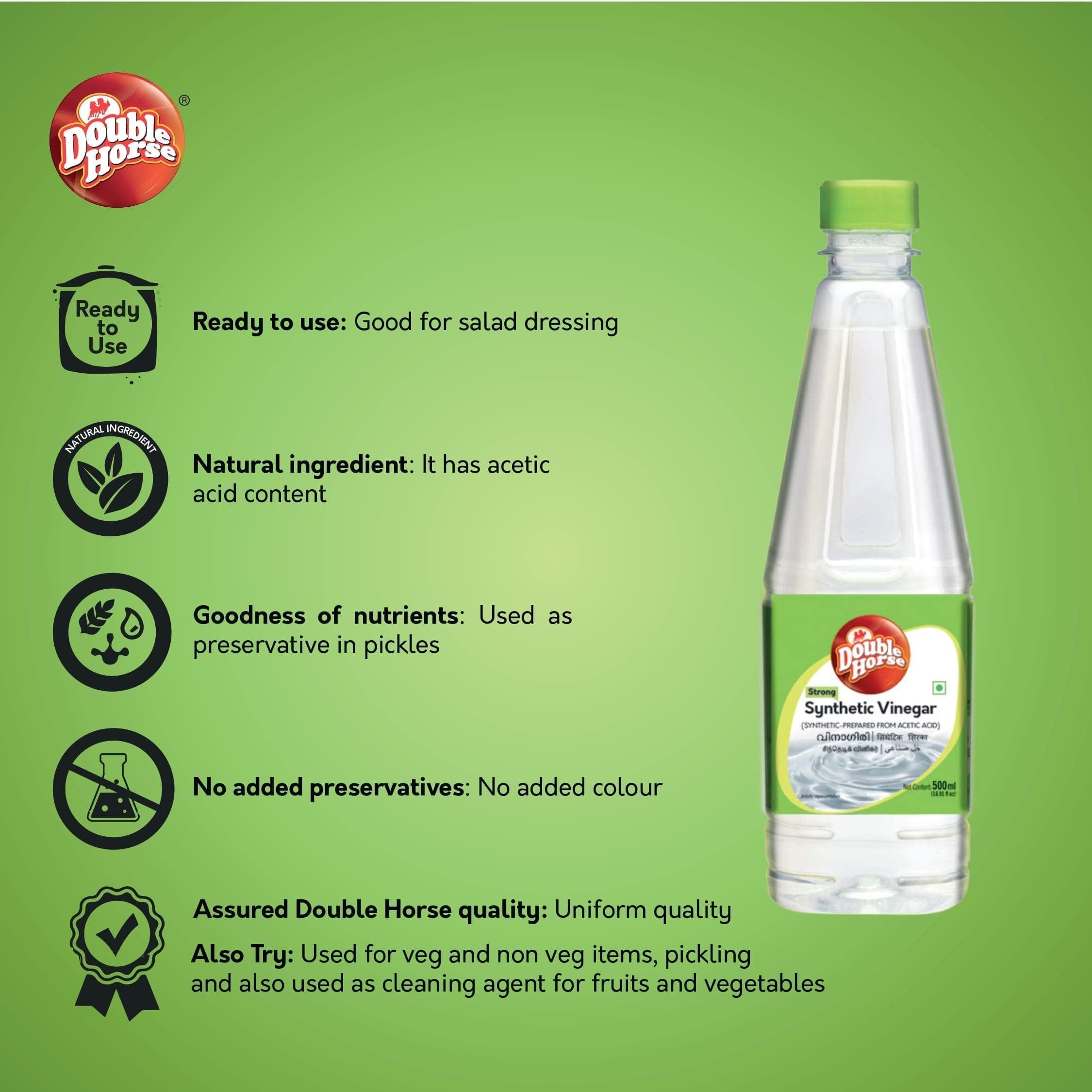 Double Horse Double Horse Filtered Pure White Vinegar 1l * 4 | Pack of 4 | Boost Immunity | Helps in Digestion