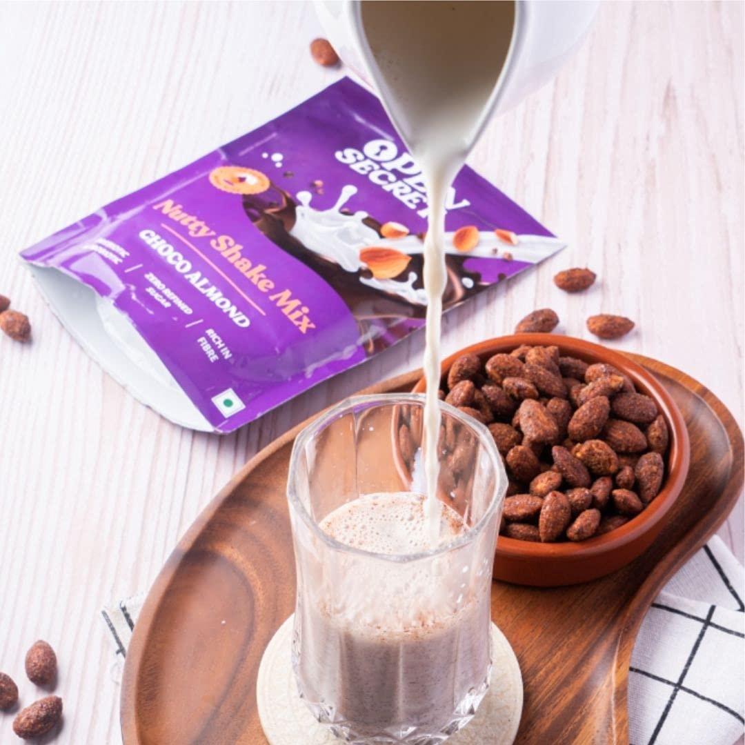 Open Secret Open Secret Snacks Combo|Chocolate Cold Drink and Muchies Combo|Low Calorie|Evening cool snacks items|Assorted Puff snacks and Choco Almond Sharbat powder
