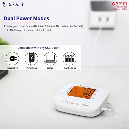 Dr. Odin Dr. Odin OBP 101 Fully Automatic Digital Blood Pressure Monitor with Large Cuff BPM Monitor at Home BP Machine for Doctors (White, 1 Year Warranty)