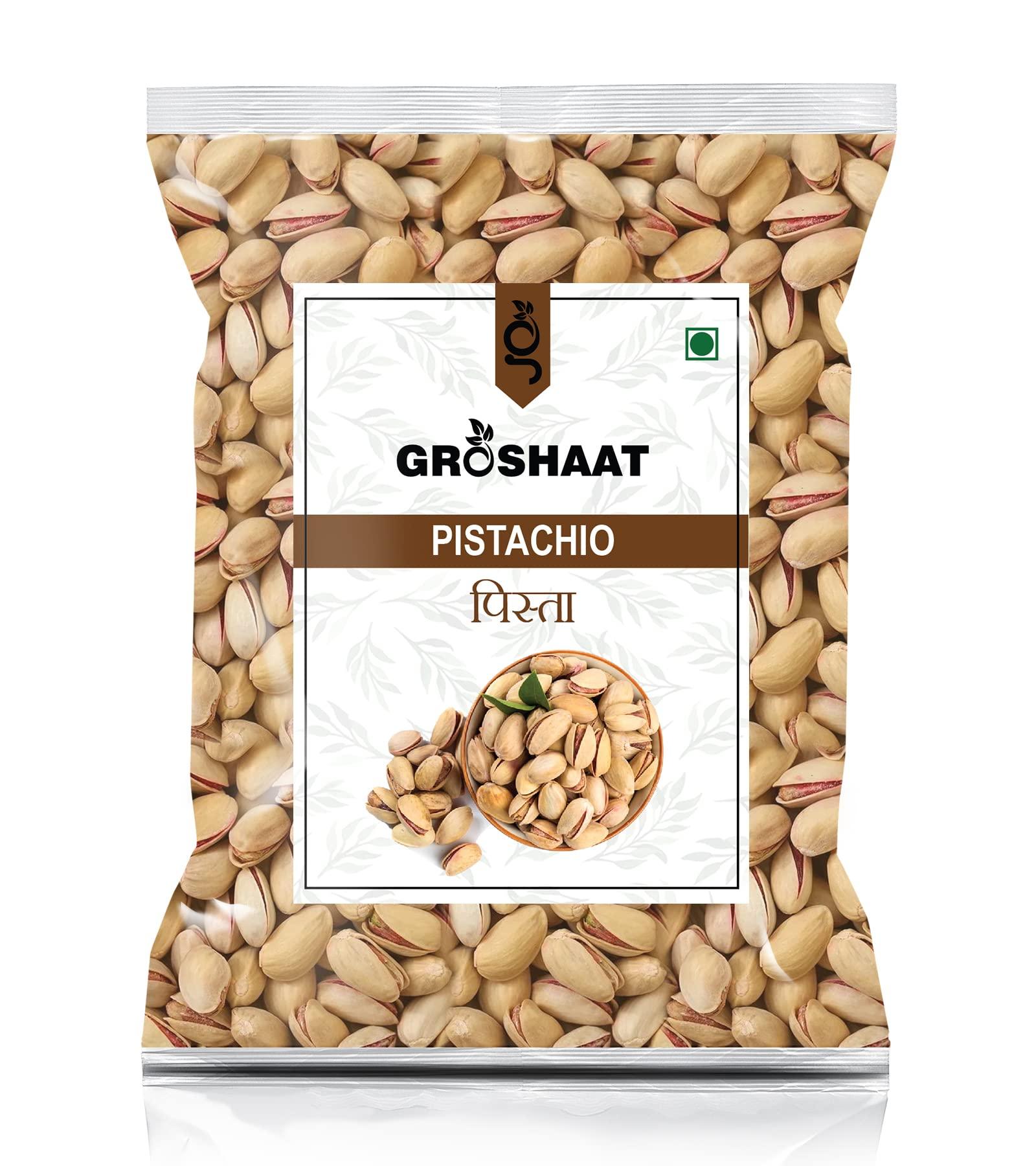 Groshaat Groshaat Roasted Pistachios (Pista) - 1Kg (Pack of 1) Pista Shelled Nuts Delicious Healthy Snack Rich in Viatamins & Minerals