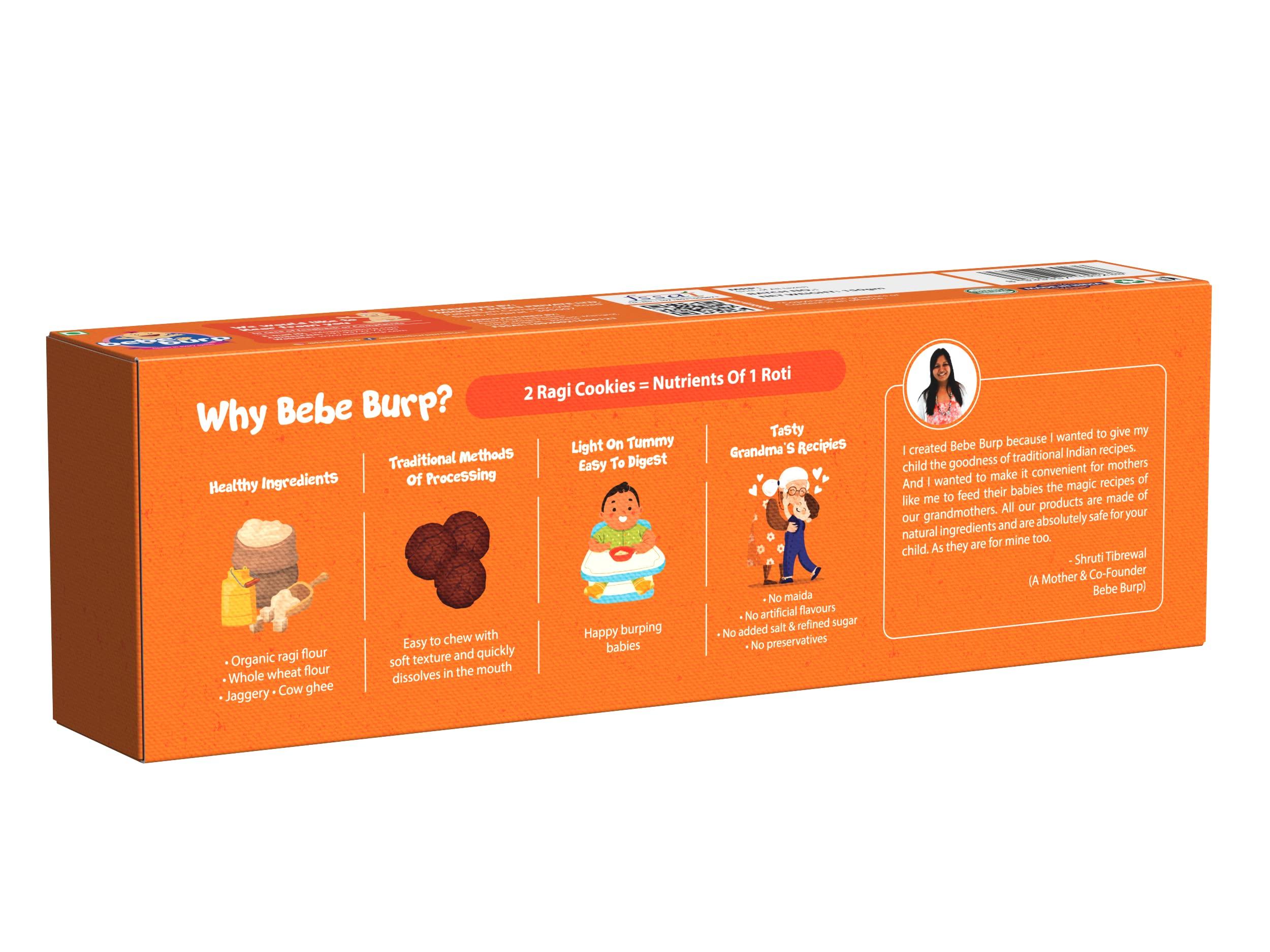 BE'BE' BURP BE\'BE\' BURP Ragi Cookies Combo Pack Of 2 -Tasty & Healthy Cookies For Childrens|No Artificial Preservatives & Flavours|Natural Sweetness Of Jaggery Biscuits (150G Each)