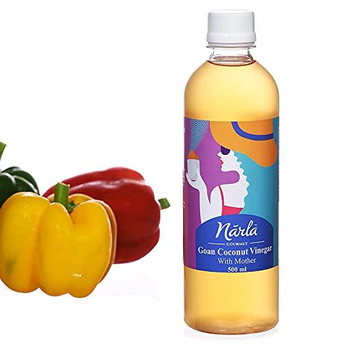 NARLA Narla Goan Coconut Vinegar (with Mother), 500ml [Detox, Salad, Marination], from Coconut sap NOT Coconut Water. Zero Added Sugar