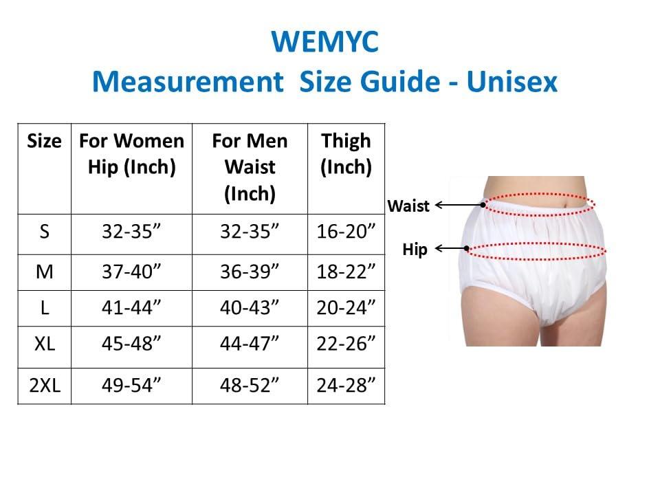 Wemyc Adult Pull-On Pants Waterproof Incontinence Brief- Unisex - Soft, Noiseless I Swim Brief I Bedwetting Brief I Overpants (L)