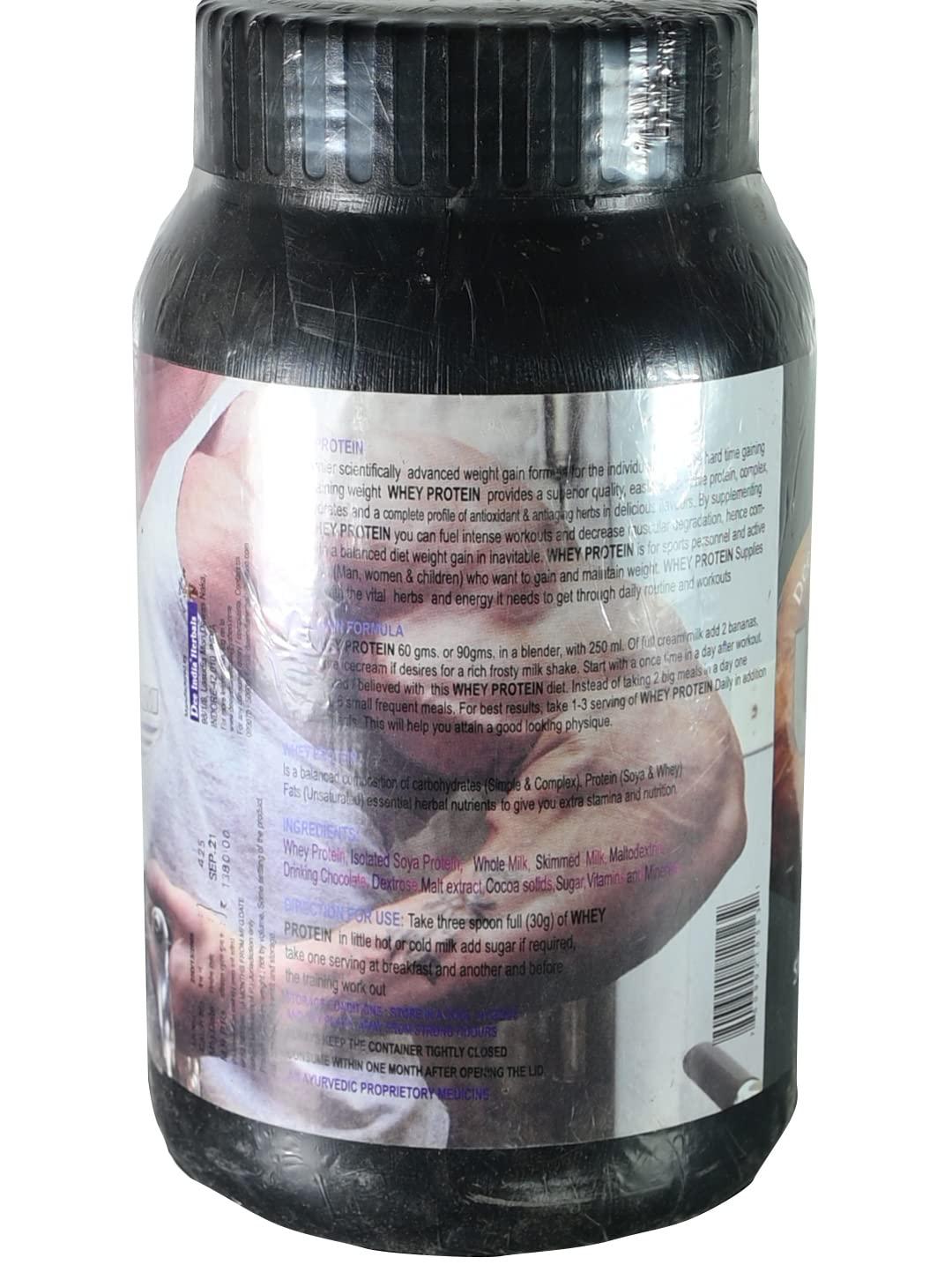 DEE INDIA HERBALS DEE INDIA HERBALS Whey Protein Powder Concentrate Instantized For Mens - Superior Energy & Muscle Growth (Unflavoured) (500gm, Pack of 1)