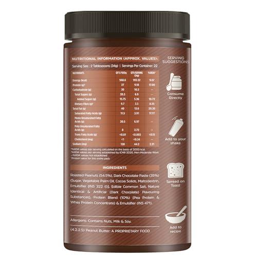 MuscleBlaze MuscleBlaze Fit High Protein Peanut Butter, Crunchy (Dark Chocolate Spread, 750g) | 27g Protein | With Pea Protein & Whey Protein Concentrate