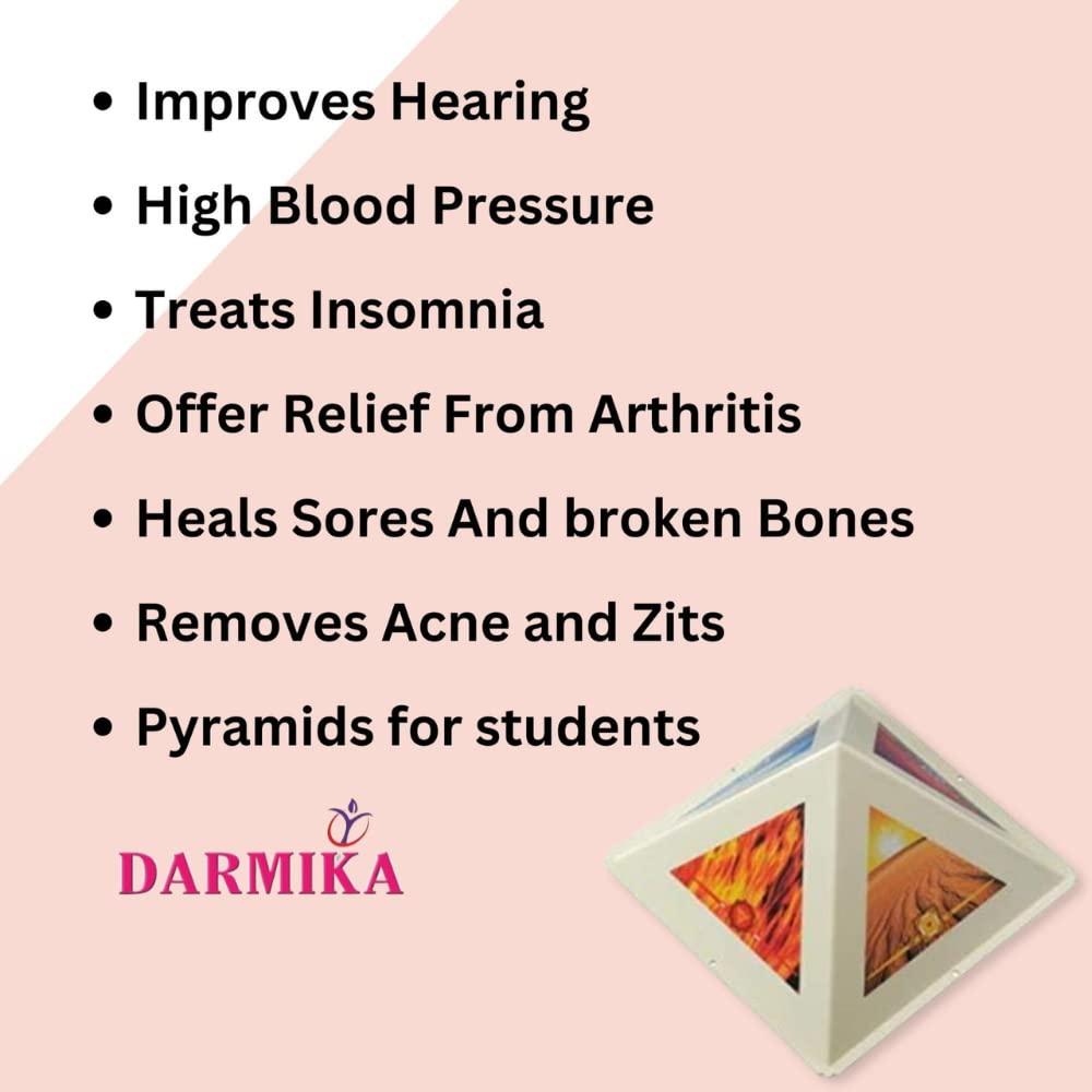 DARMIKA DARMIKA Pyramid Head Cap for Daily Meditation for Students | Car | Vastu | Receive Energy White