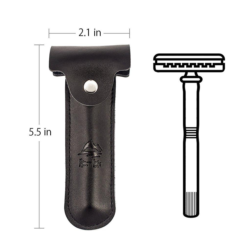 River Lake Leather Case Razor Protective Travel Case for Leather Case Safety Razor's Double Edge Safety Case Cover with Felt Lining from RIVERLAKE