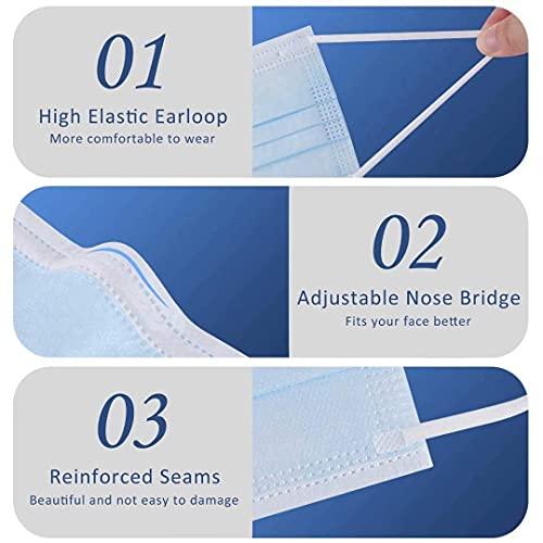 Pozlle 100PCS Black Disposable Face Mask Filter 3-ply Masks Protection Mouth Cover Masks Protection