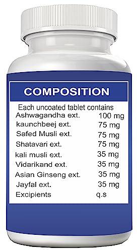 Herbal Hammer Herbal Hammer|Ayurvedic Strength,Energy Booster| Helps Restores Energy & Hardens Relaxing Muscles Safed Musli,Ashwagandha,Gokshura | Clinically Approved| 30 Tablets | Pack Of 2