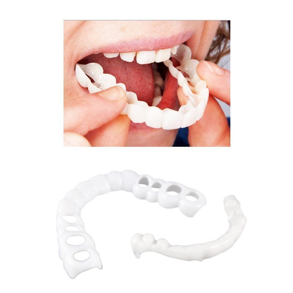ATORSE ATORSE Silicone Upper/Lower False Teeth Dental Veneers Dentures Fake Tooth Upper