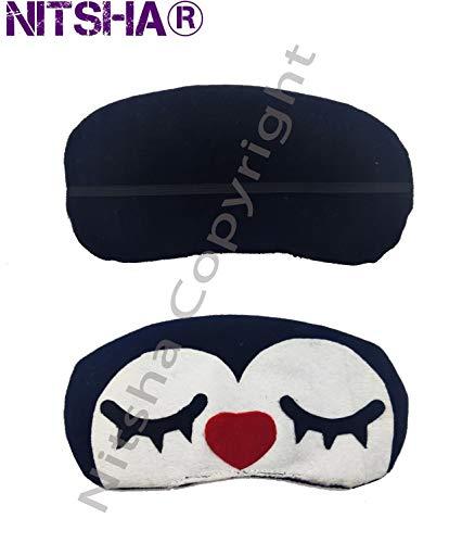Nitsha Nitsha Velvet Blind Sleeping Cartoon Character Eye mask shade for Men Women Girls Boys Kids - Black and White Model No.5