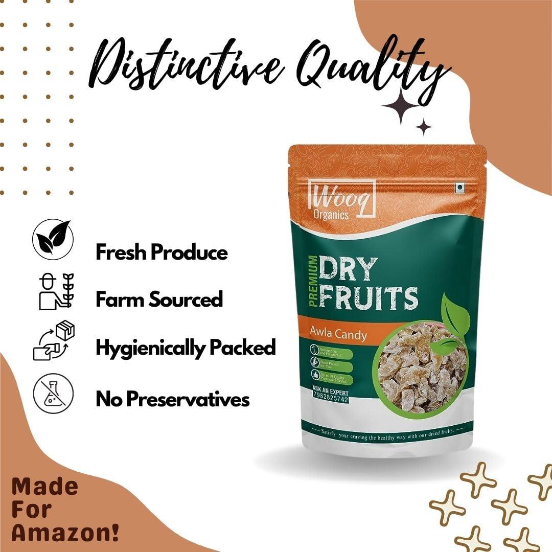 Wooq Organics Wooq Organics Awla Candy 200g - Dry Awla | Gooseberry | Natural Amla Candy | with a Tangy Twist - 100% Natural and Organic AWLA Candy