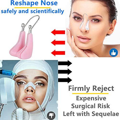 Lenlorry Nose Shaper Clip Nose Lifter Nose Beauty Up Lifting Tool Soft Safety Silicone Rhinoplasty Nose Bridge Straightener Corrector Slimming Device for Wide Crooked Nose Women (Pink)