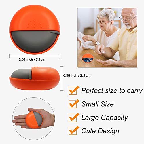 LazyMe 1 , Orange : LazyMe Decorative Pill Box, Cute Size for Purse Metal Locking Small Daily Case (1, Orange)