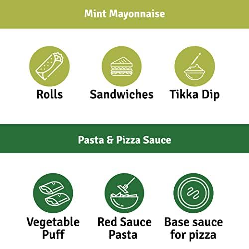 VEEBA Veeba Pasta-Pizza Sauce,525g & Mint Mayonnaise Pet Bottle,300g - Pack of 2