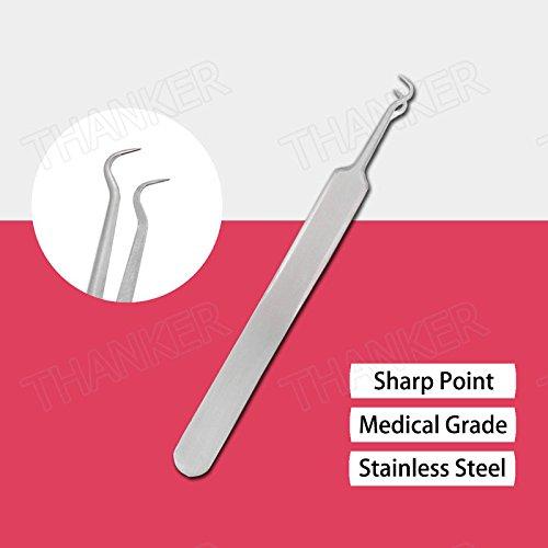 Generic Generic Diagonal Tweezer: Professional tweezers acne clip Best blackhead tweezer eyebrow medical grade Stainless Steel super sharp pinhead acne treatment