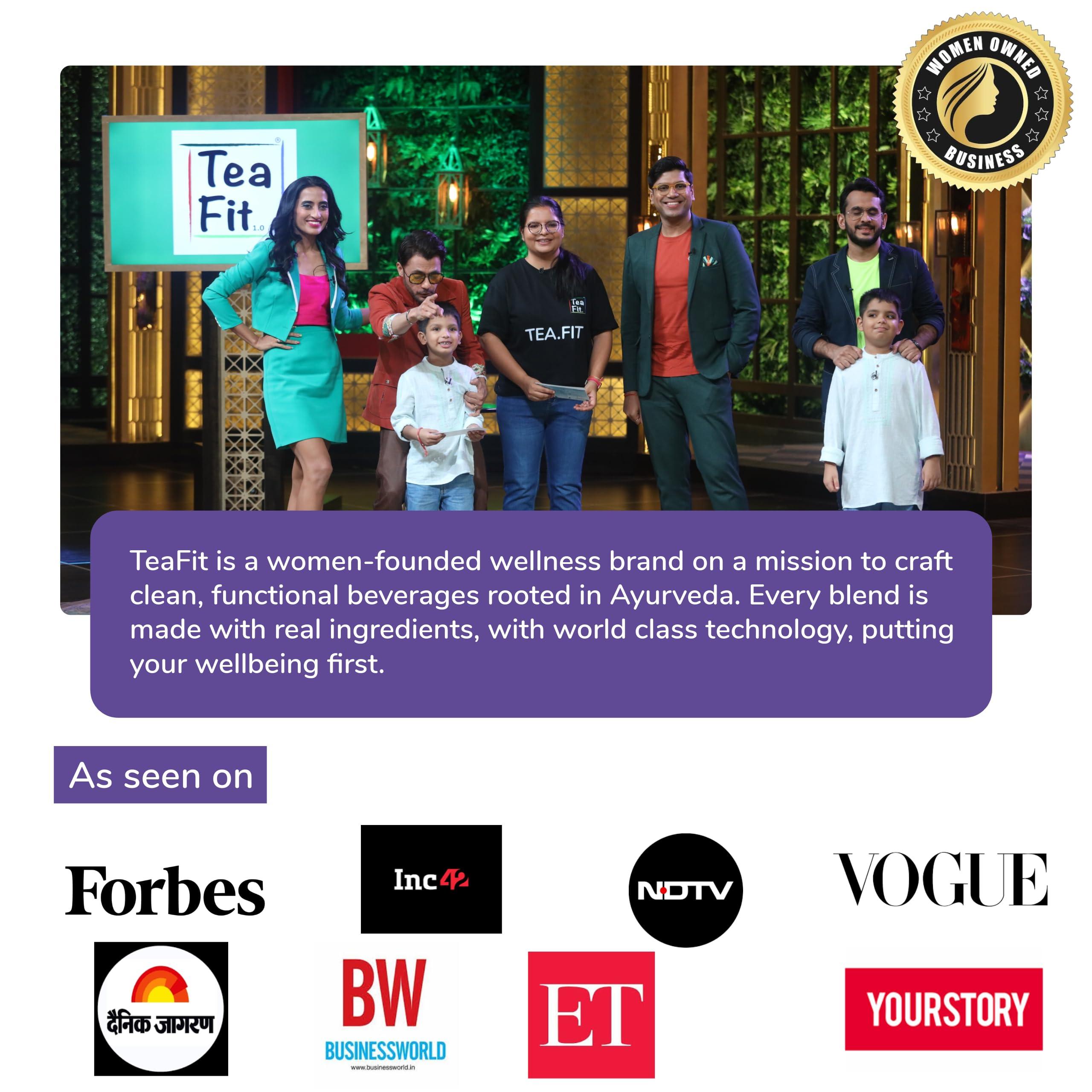 TeaFit TeaFit Premium Zero Sugar Instant Assorted Tea Pack of 24 Sachets (336gm) | Ginger-Cardamom-Masala-Saffron-Lemongrass Instant Milk Tea Premix | Diabetic Friendly | Instant Tea Premix | Tea Powder