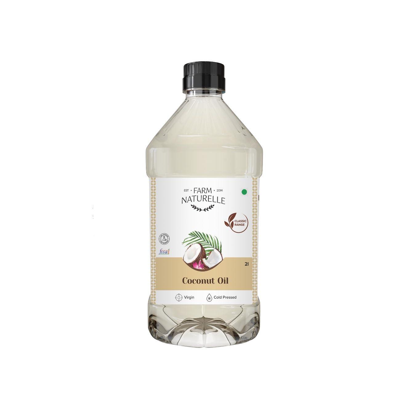 Farm Naturelle Farm Naturelle -100% Pure Organic Extra-Virgin Cold Pressed Coconut Oil (Glass Bottle - 550 mlx 4)
