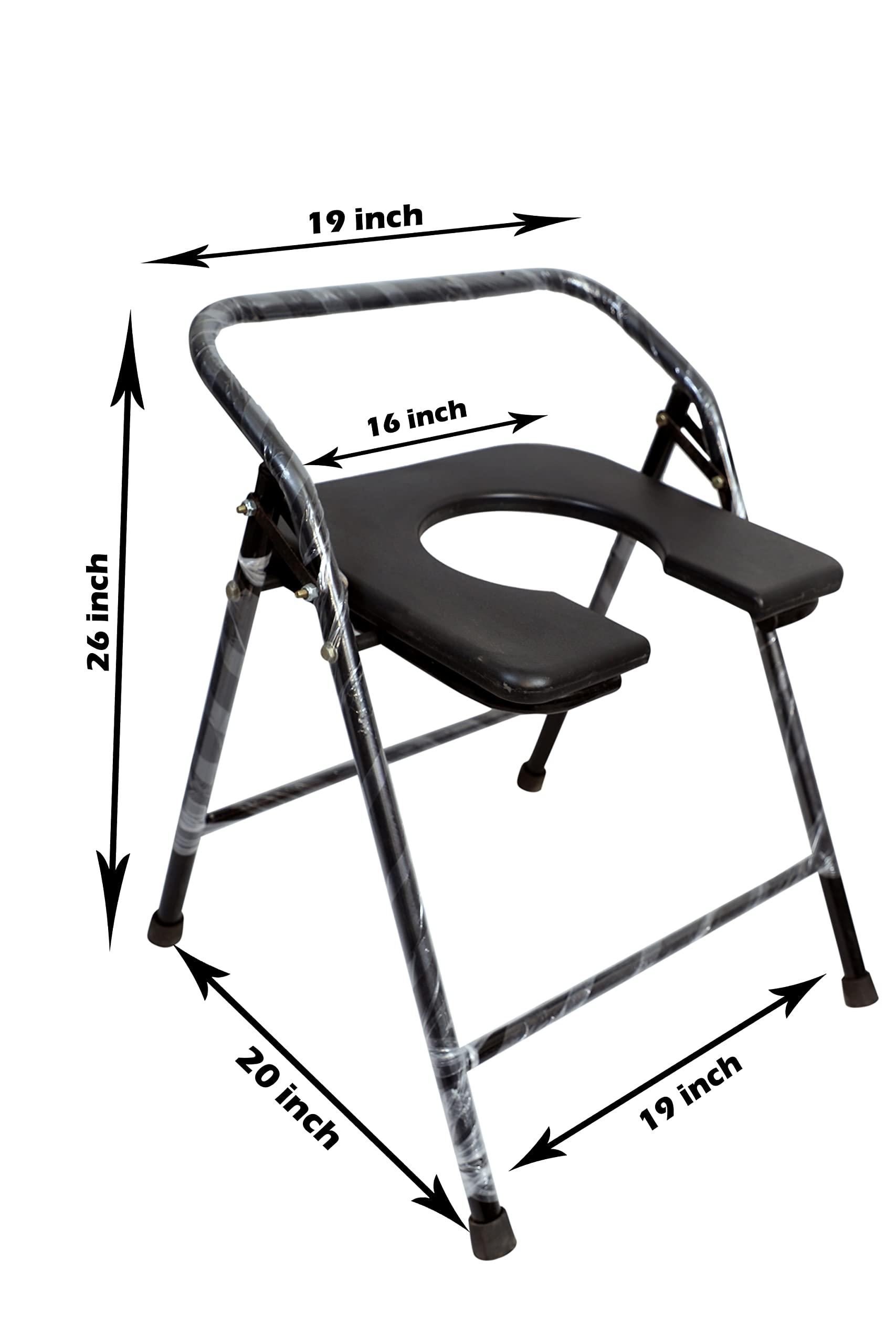 NavaFresh Basics Relies Commode chair Folding Commode Over Toilet, Bedside Commode Chair, Shower Seat with Removable Bucket, Suitable for Senior, Disabled Patients & Pregnant Woman
