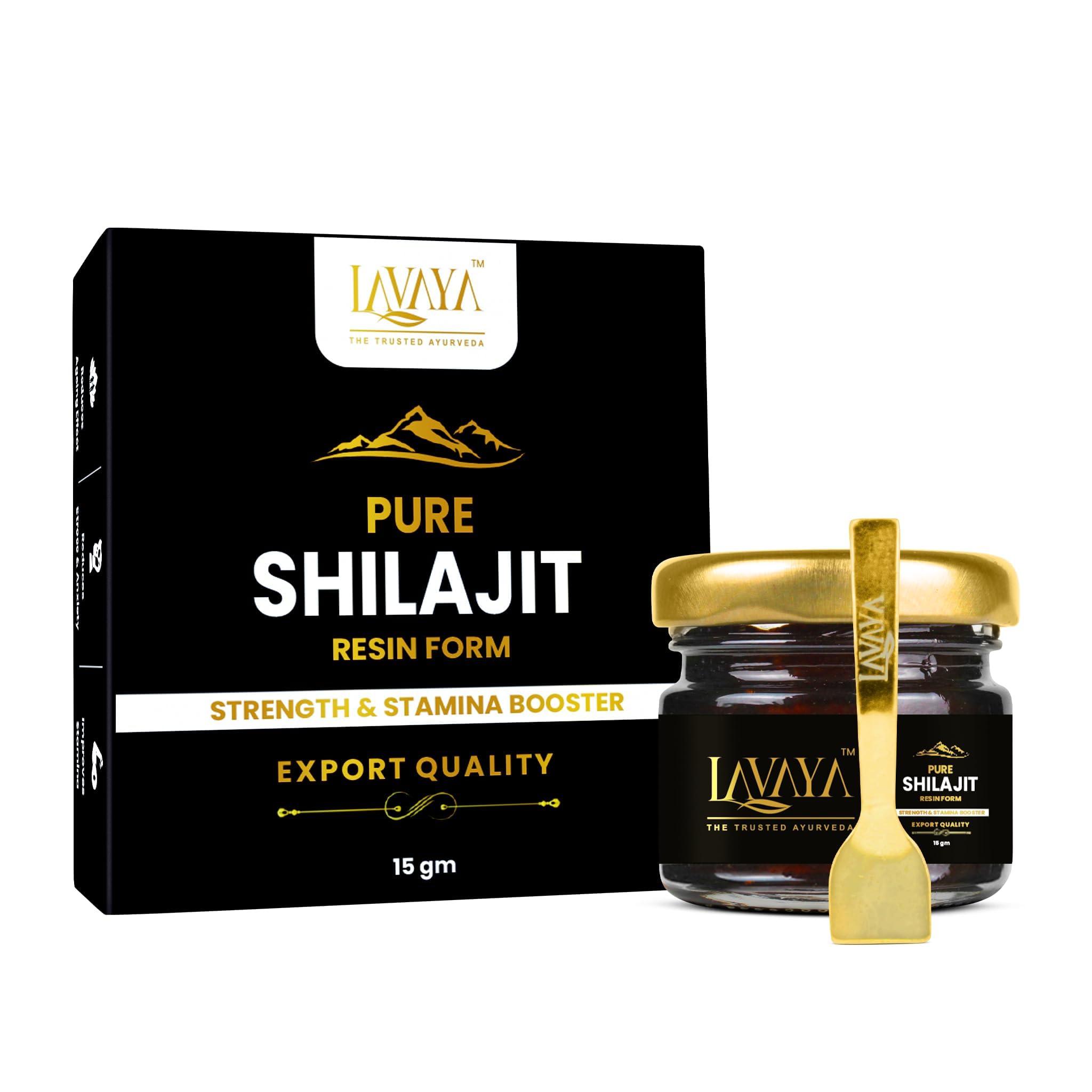 Lavaya Lavaya Himalayan Shilajit Resin Boosts Stamina & Energy | Performance Booster, Builds Immunity | 100% Ayurvedic - 15g