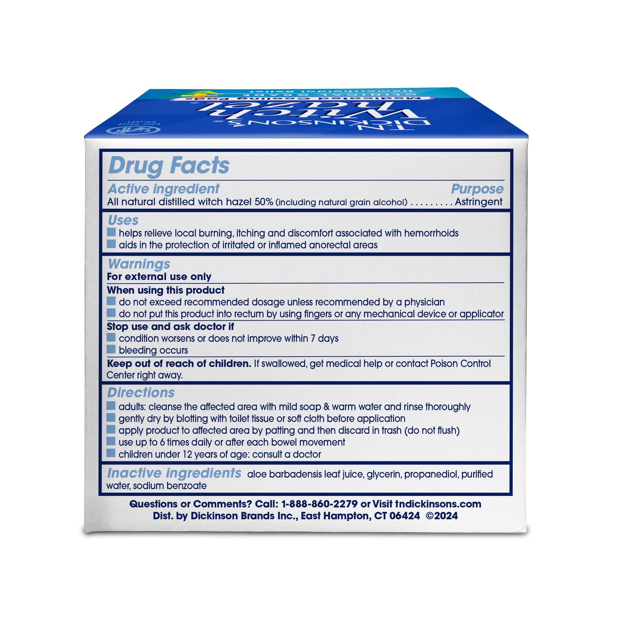 T.N. Dickinson's Hemorrhoidal Medicated Pads With Witch Hazel