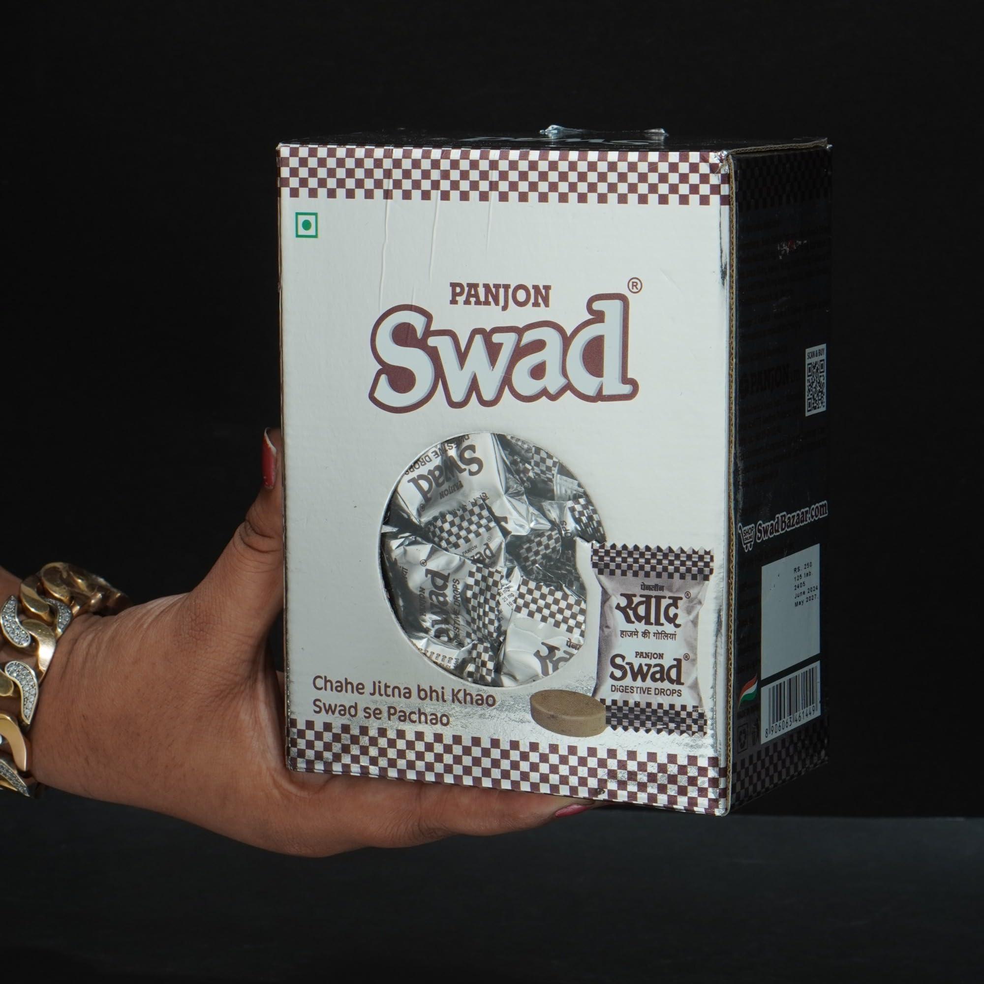 Swad Swad Digestive Drops Candy Gift Box (Original Flavour since 1986, Organic & Tasty) 125 Toffee x 1 Box Pack