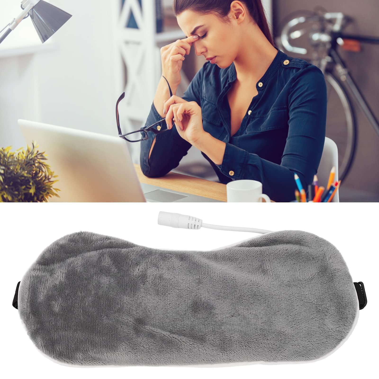 DUHJ Heating Blindfold, Electric Nourish Eyes 5 Gear USB Blindfold Blackout for Sleeping for Teachers (Gray)