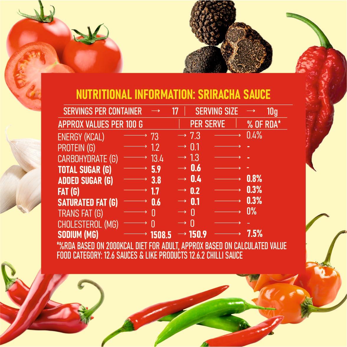 HOTCHAA HOTCHAA Sriracha Hot Sauce 150g - Tancy & Spicy flavour Small Batch Production using Premium Ingredients, NO MSG, Vegan