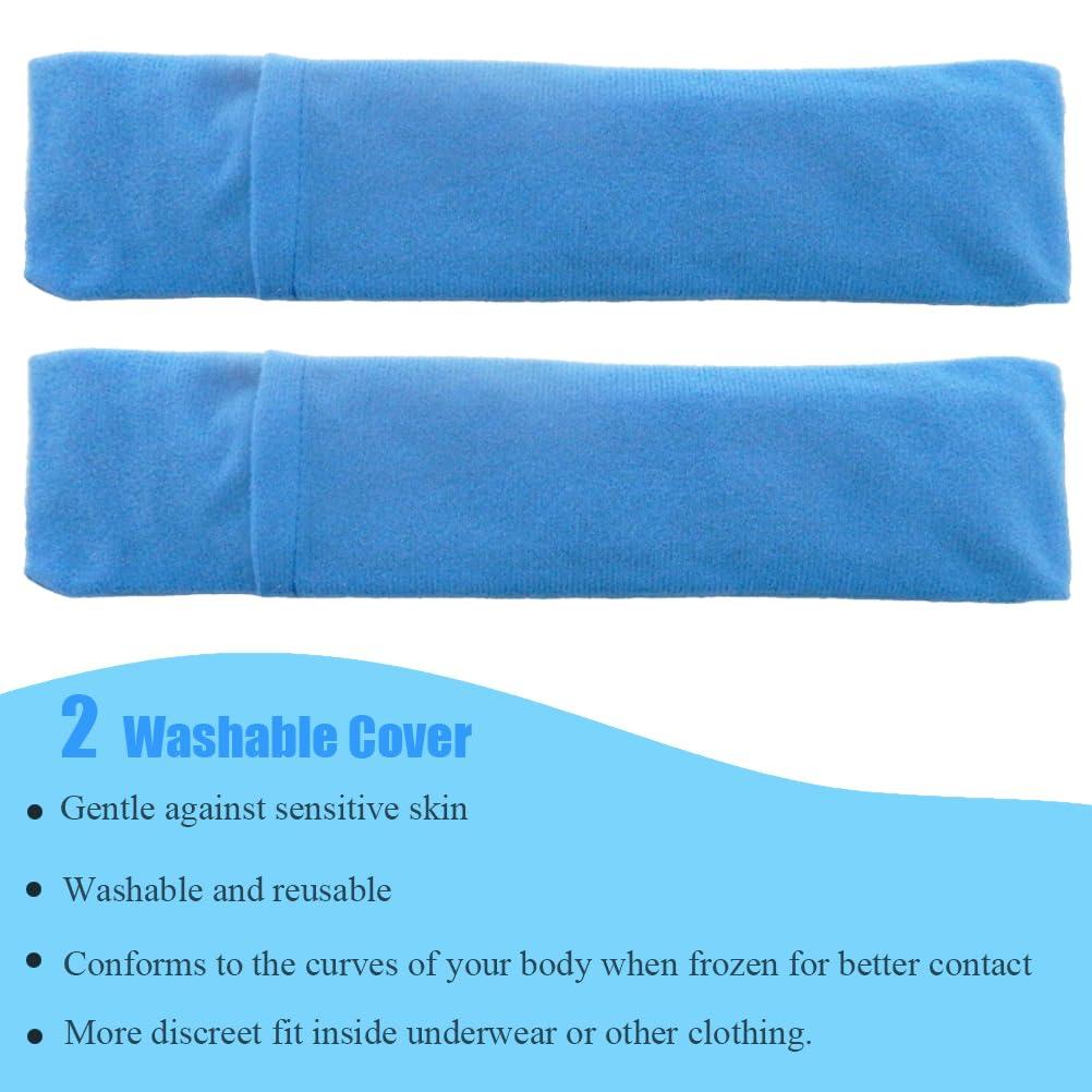 HI FINE CARE Reusable Perineal Cooling Pad for Postpartum & Hemorrhoid Pain Relief, Hot & Cold Packs for Women After Pregnancy and Delivery, 2 Ice Pack and 3 Cover (Blue)