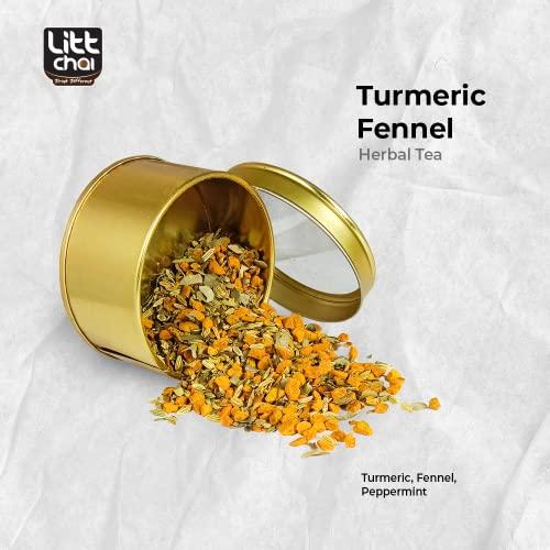 Litt Chai Litt Chai | Turmeric Saffron, Blooming Rose, Hibiscus Rush, Turmeric Fennel - (Pack of 4) | Herbal Tea for Immunity | Extra Strong Leaves | Pure and Authentic | Black Tea