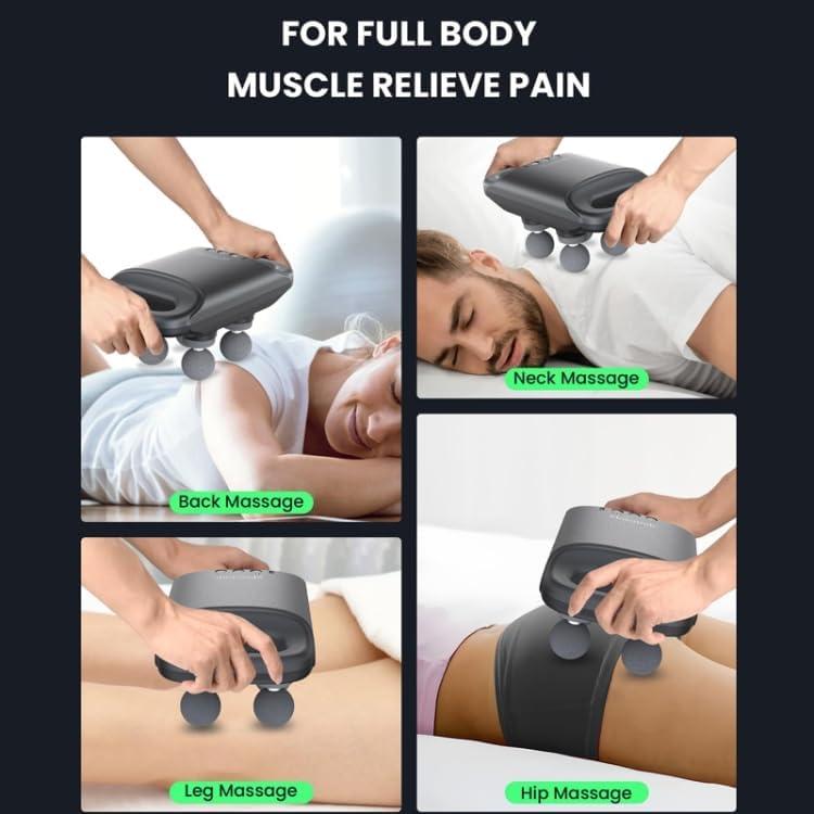 KLVS KLVS 4 Heads Massager machine for pain relief Machine for Pain Relief | Percussion Massager for Back, Neck, Shoulders, Calf, Foot & Leg | Rechargeable Deep Tissue Therapy Device (Color may Very)