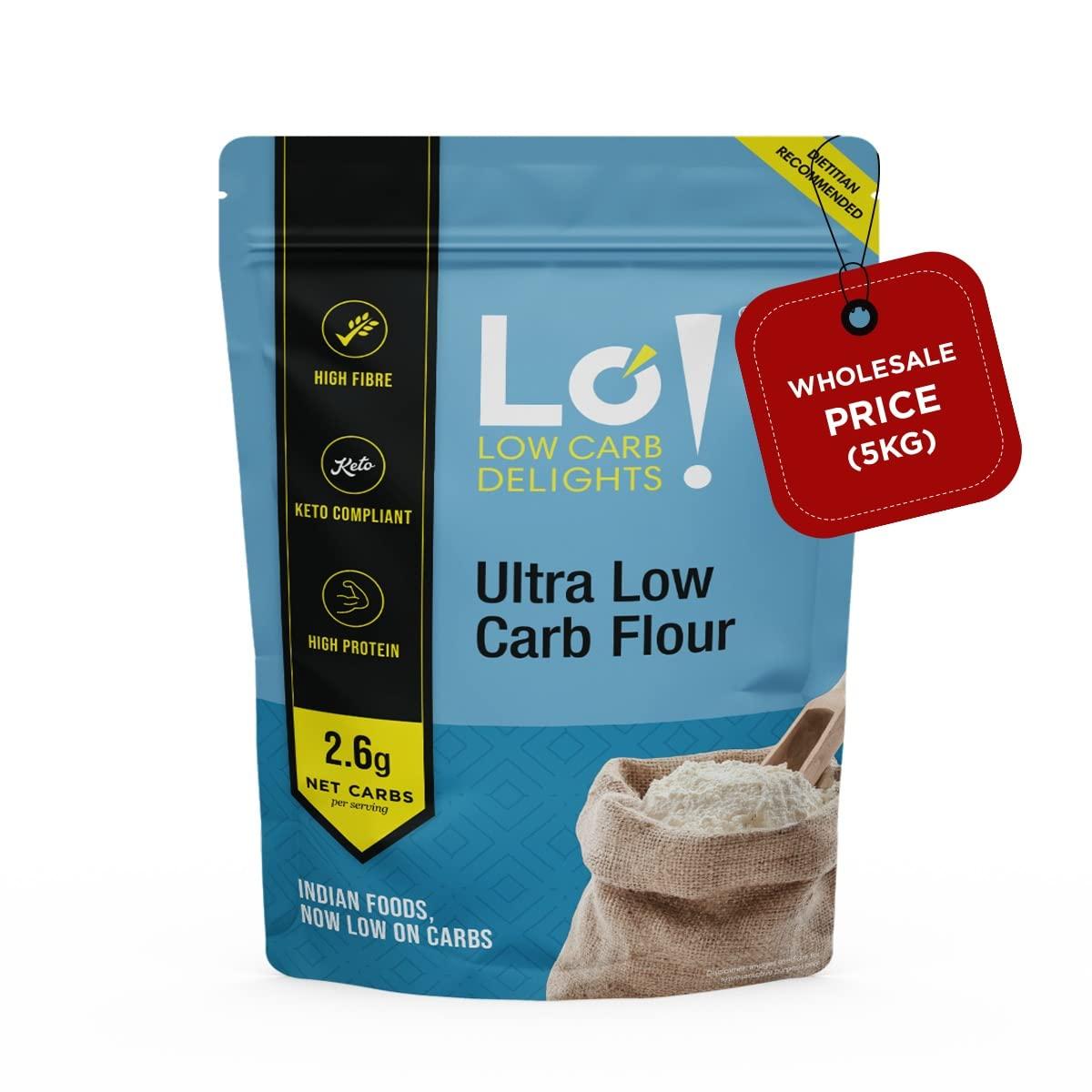 Lo! Low Carb Delights Lo! Low Carb Delights - Ultra Low Carb Keto Atta (5 Kg) | Dietitian Recommended Keto Flour | Lab Tested Keto Food Products for Keto Diet