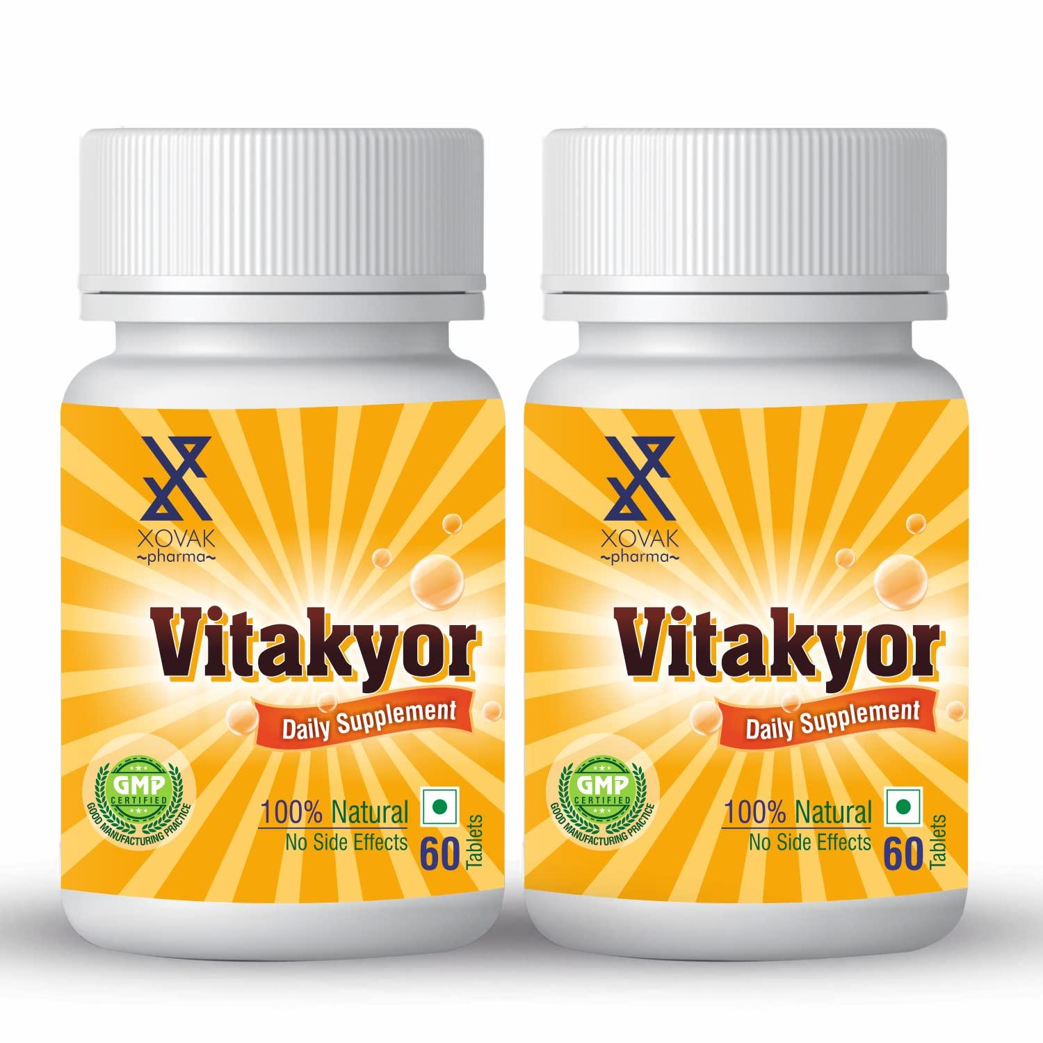XOVAK PHARMA Xovak Pharma | Ayurveda Vitakyor Tablet For Metabolism, Helps in Fatigue, Nourishes Body, Relieves Stress and Anxiety, Provides Daily Energy (Pack of 2)