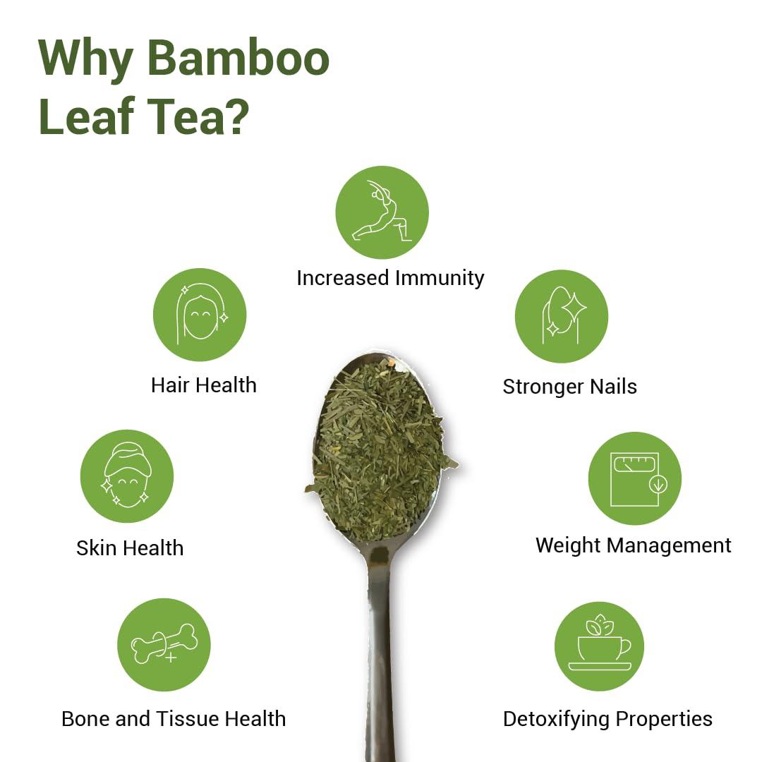 Bambuttva Bambuttva Bamboo Tea | Bamboo Leaf Tea | Organic | Herbal Tea | Rich in Silica | Natural Flavour | Loose Leaf (100grams)