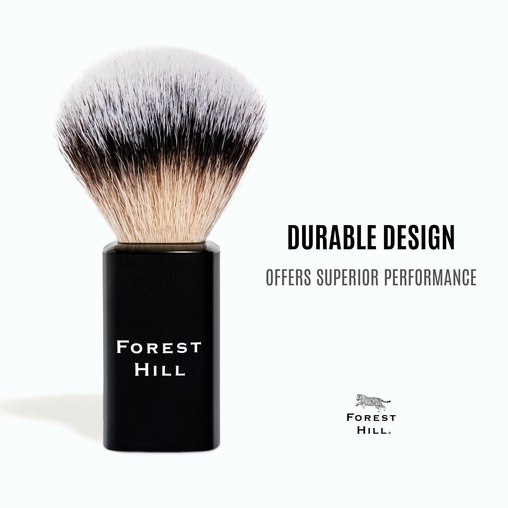 FOREST HILL Forest Hill Premium Lincoln Shaving Brush For Men, Super Soft Bristles & Ergonomic Design, Compact & Easy Grip, Ideal For Personal & Professional Salon (Black & White)