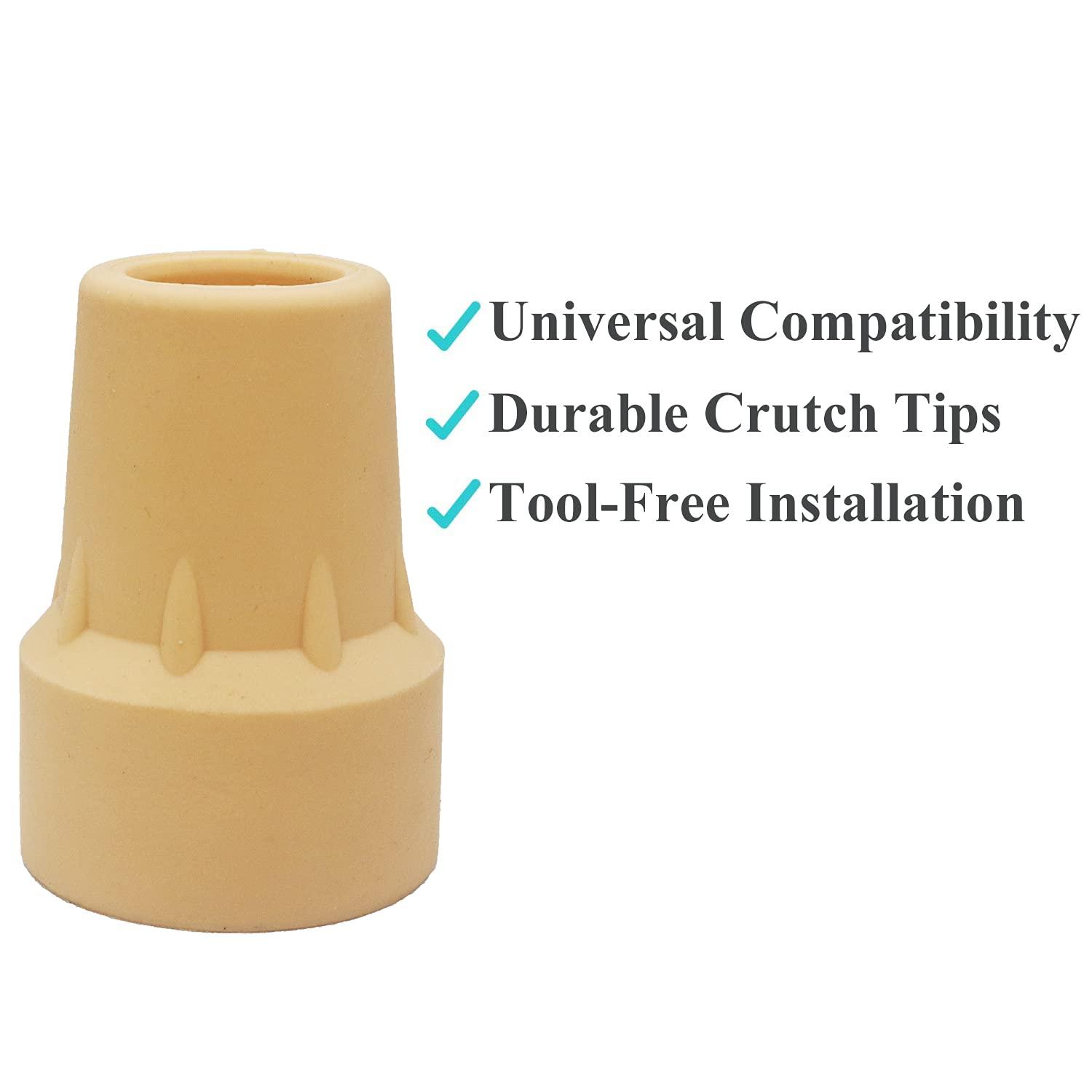 QingTD Medical Crutch Tips, Cane Tips,Yellow, 7/8 Inch (2)