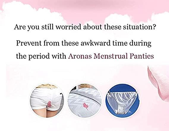 GENERIC PuchuzWomen\'s Cotton Spandex Sanitary Period Panties Postpartum Underwear, Size M to XL Freesize(M toxl), Pack of 3 Multicolour